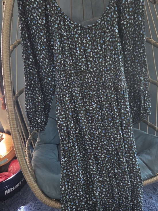 wild fable Dresses & Skirts - wild fable Black Maxi Dress with Blue Floral Print